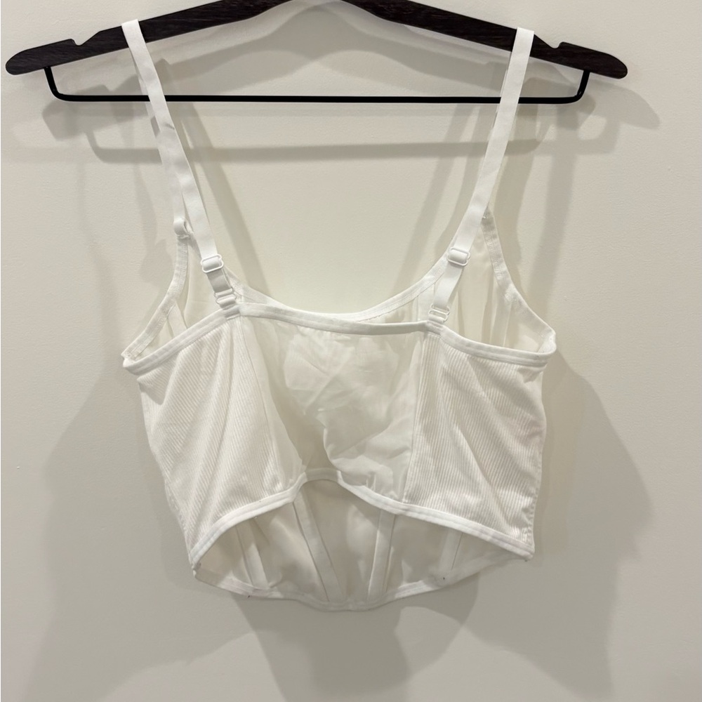 Colsie White Ribbed Bralette - Picture 2 of 3